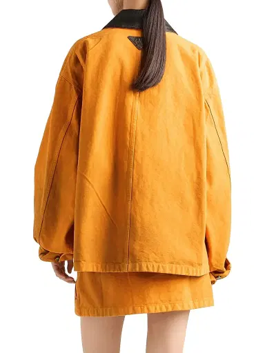 Prada Women's Canvas Jacket - Orange - Size 8 | Thumbnail 3