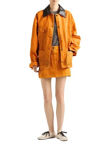 Prada Women's Canvas Jacket - Orange - Size 8 | Thumbnail 6