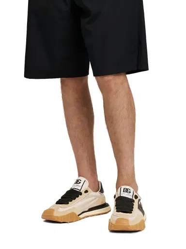Dolce & Gabbana Men's Logo Nylon & Suede Low-Top Sneakers - Avorio Nero - Size 13 | Thumbnail 2 Dolce & Gabbana Men's Logo Nylon & Suede Low-Top Sneakers - Avorio Nero - Size 13 | Thumbnail 2