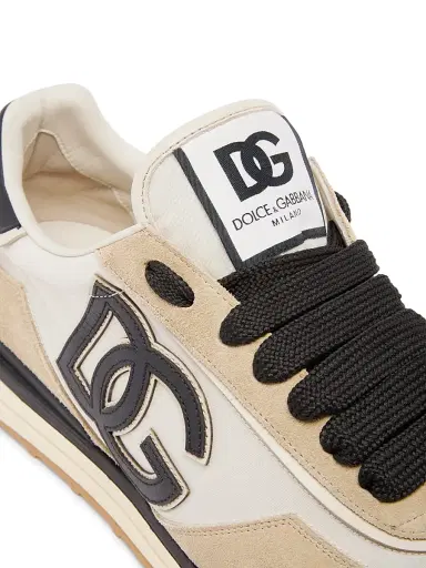Dolce & Gabbana Men's Logo Nylon & Suede Low-Top Sneakers - Avorio Nero - Size 13 | Thumbnail 8 Dolce & Gabbana Men's Logo Nylon & Suede Low-Top Sneakers - Avorio Nero - Size 13 | Thumbnail 8