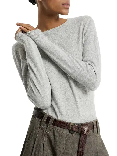 Brunello Cucinelli Women's Cashmere Sweater with Monili | Thumbnail 4 Brunello Cucinelli Women's Cashmere Sweater with Monili | Thumbnail 4