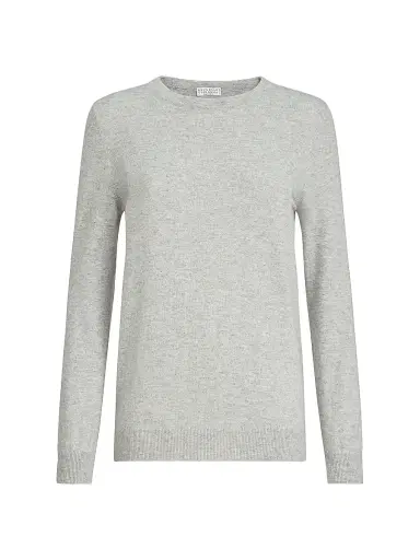 Brunello Cucinelli Women's Cashmere Sweater with Monili | Thumbnail 1 Brunello Cucinelli Women's Cashmere Sweater with Monili | Thumbnail 1