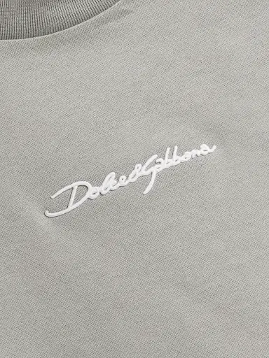 Dolce & Gabbana Men's Embroidered Logo Crewneck T-Shirt - Grigio Chiaro - Size 44 | Thumbnail 7 Dolce & Gabbana Men's Embroidered Logo Crewneck T-Shirt - Grigio Chiaro - Size 44 | Thumbnail 7