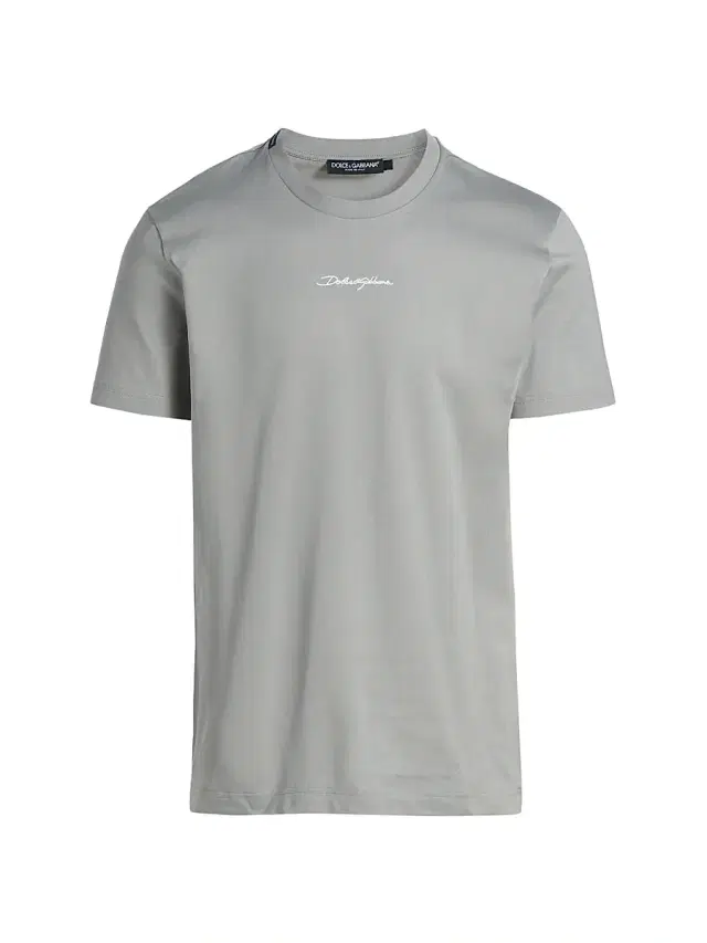 Dolce & Gabbana Men's Embroidered Logo Crewneck T-Shirt - Grigio Chiaro