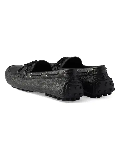 Prada Men's Leather Driving Shoe - Black | Thumbnail 3