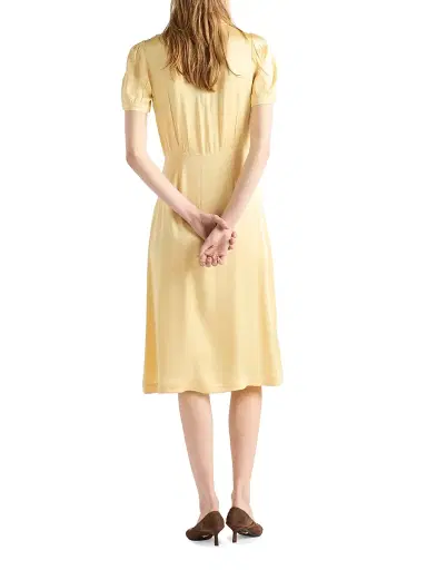 Prada Women's Satin Crepe Dress - Yellow - Size 10 | Thumbnail 3 Prada Women's Satin Crepe Dress - Yellow - Size 10 | Thumbnail 3