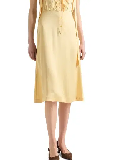Prada Women's Satin Crepe Dress - Yellow - Size 10 | Thumbnail 5 Prada Women's Satin Crepe Dress - Yellow - Size 10 | Thumbnail 5
