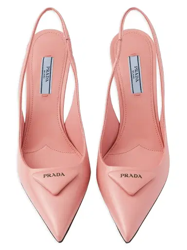 Prada Women's Brushed 75MM Leather Slingback Pumps - Dark Pink | Thumbnail 2 Prada Women's Brushed 75MM Leather Slingback Pumps - Dark Pink | Thumbnail 2