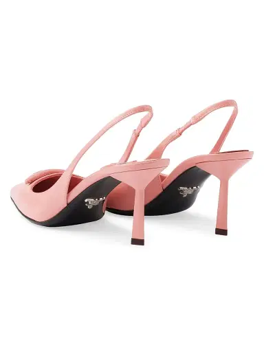 Prada Women's Brushed 75MM Leather Slingback Pumps - Dark Pink | Thumbnail 3 Prada Women's Brushed 75MM Leather Slingback Pumps - Dark Pink | Thumbnail 3