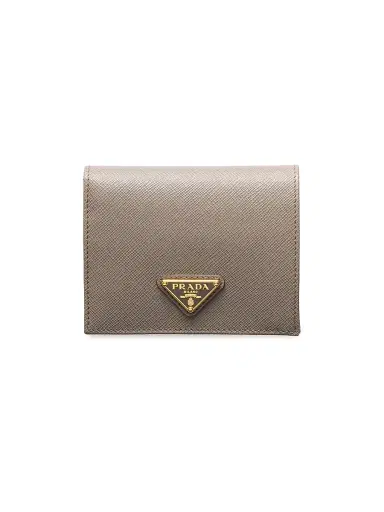 Prada Women's Small Saffiano Leather Wallet - Grey | Thumbnail 1 Prada Women's Small Saffiano Leather Wallet - Grey | Thumbnail 1