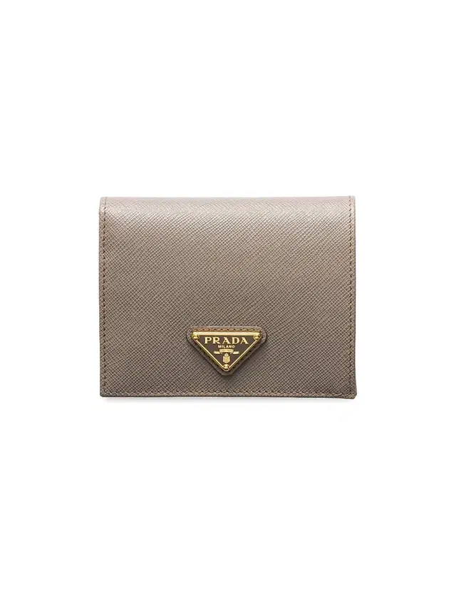Prada Women's  Saffiano Leather Wallet - Grey