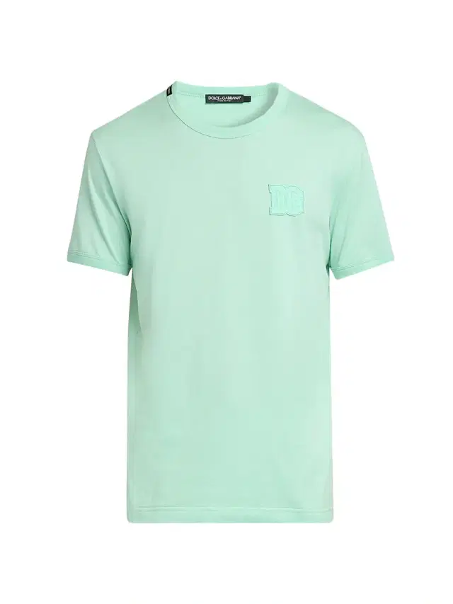 Men's DG Patch Cotton Crewneck T-Shirt - Verde Acqua