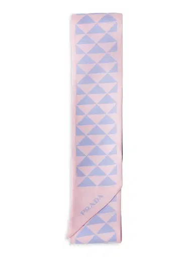 Prada Women's Skinny Printed Silk Twill Rectangular Scarf | Thumbnail 1