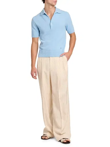 Dolce & Gabbana Men's Knit Short-Sleeve Polo Shirt - Azzurro - Size 44 | Thumbnail 2 Dolce & Gabbana Men's Knit Short-Sleeve Polo Shirt - Azzurro - Size 44 | Thumbnail 2