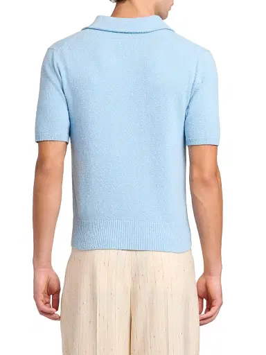 Dolce & Gabbana Men's Knit Short-Sleeve Polo Shirt - Azzurro - Size 44 | Thumbnail 5 Dolce & Gabbana Men's Knit Short-Sleeve Polo Shirt - Azzurro - Size 44 | Thumbnail 5
