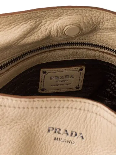 Prada Women's Large Leather Tote Bag - Beige Khaki | Thumbnail 6