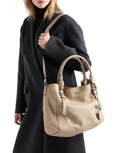 Prada Women's Large Leather Tote Bag - Beige Khaki | Thumbnail 1