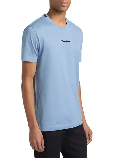 Dolce & Gabbana Men's Embroidered Logo Crewneck T-Shirt - Avio - Size 44 | Thumbnail 4