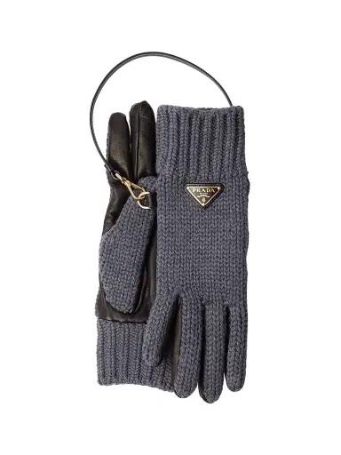 Prada Women's Wool and Nappa Leather Gloves | Thumbnail 1