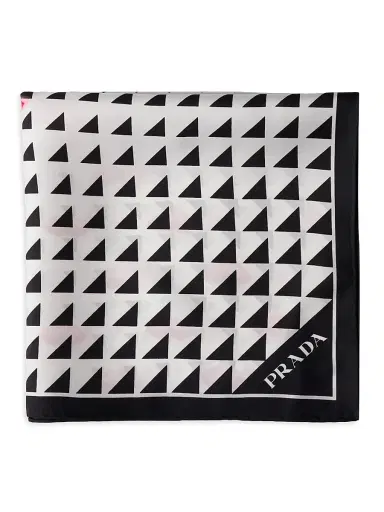 Prada Women's Printed Silk Twill 55CM Square Scarf | Thumbnail 1 Prada Women's Printed Silk Twill 55CM Square Scarf | Thumbnail 1