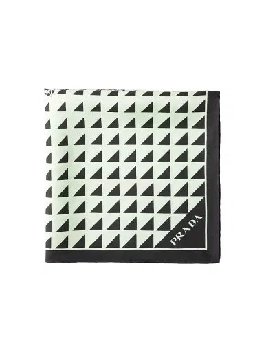 Prada Women's Printed Silk Twill 55CM Square Scarf | Thumbnail 1 Prada Women's Printed Silk Twill 55CM Square Scarf | Thumbnail 1
