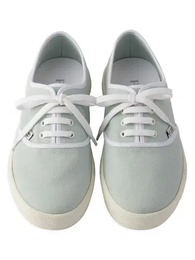 Prada Women's Drill Cotton Low-Top Sneakers - Light Blue | Thumbnail 2 Prada Women's Drill Cotton Low-Top Sneakers - Light Blue | Thumbnail 2