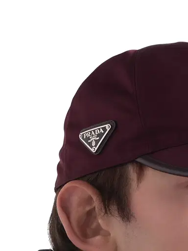 Prada Men's Re-Nylon Baseball Cap - Dark Red - Size XL | Thumbnail 4
