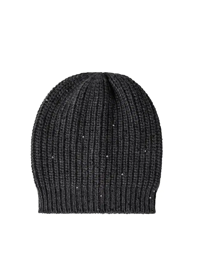 Brunello Cucinelli Women's Cashmere and Silk Diamond Yarn Knit Beanie - Lignite