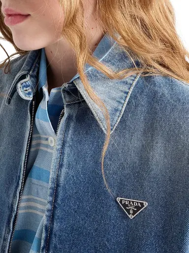 Prada Women's Denim Jacket - Blue | Thumbnail 6 Prada Women's Denim Jacket - Blue | Thumbnail 6
