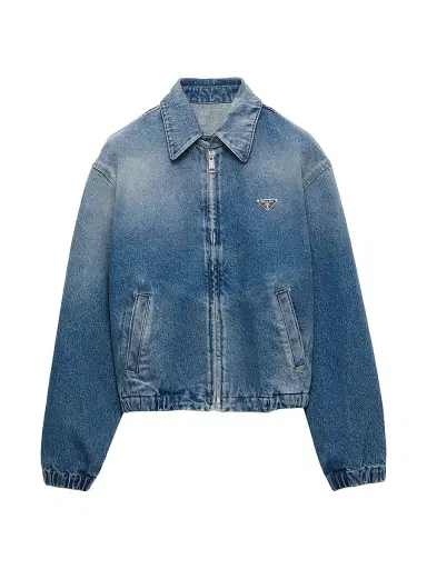Prada Women's Denim Jacket - Blue | Thumbnail 1 Prada Women's Denim Jacket - Blue | Thumbnail 1