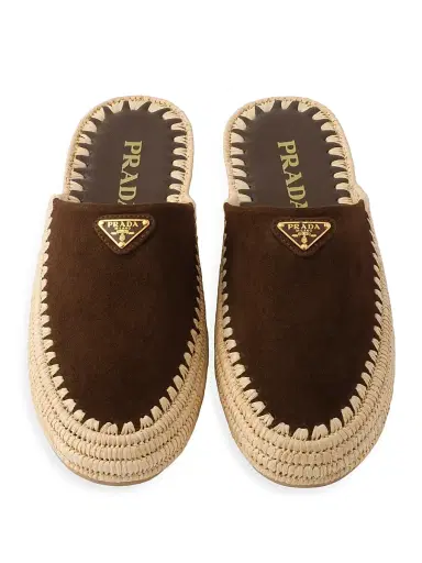 Prada Women's Suede Flat Mules | Thumbnail 2