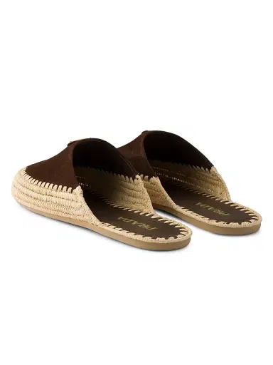 Prada Women's Suede Flat Mules | Thumbnail 3