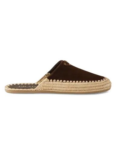 Prada Women's Suede Flat Mules | Thumbnail 1