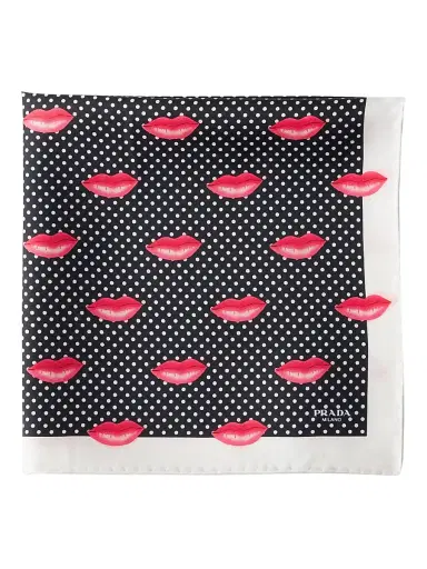 Prada Women's Printed Silk Twill Scarf | Thumbnail 1 Prada Women's Printed Silk Twill Scarf | Thumbnail 1