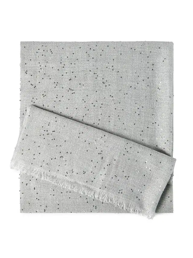 Brunello Cucinelli Women's Cashmere and Silk Diamond Yarn Scarf - Light Grey