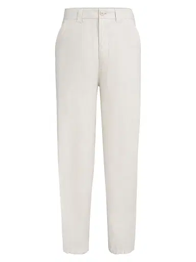 Brunello Cucinelli Men's Linen Micro Chevron Trousers with Drawstrings | Thumbnail 1 Brunello Cucinelli Men's Linen Micro Chevron Trousers with Drawstrings | Thumbnail 1