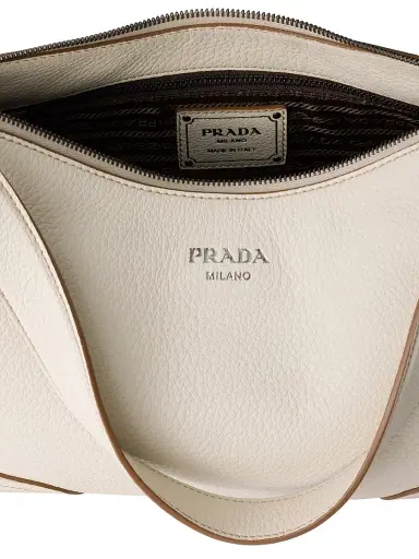 Prada Women's Aimèe Large Leather Shoulder Bag - Beige Khaki | Thumbnail 6 Prada Women's Aimèe Large Leather Shoulder Bag - Beige Khaki | Thumbnail 6