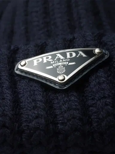 Prada Men's Wool Beanie - Blue - Size Large | Thumbnail 2 Prada Men's Wool Beanie - Blue - Size Large | Thumbnail 2