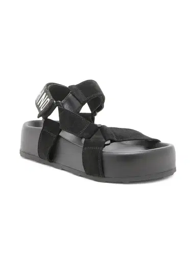 MOSCHINO Women's Sporty Logo-Detailed Suede Platform Sandals | Thumbnail 2 MOSCHINO Women's Sporty Logo-Detailed Suede Platform Sandals | Thumbnail 2