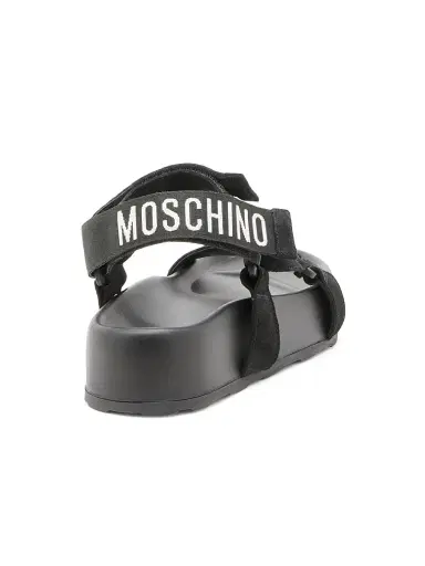 MOSCHINO Women's Sporty Logo-Detailed Suede Platform Sandals | Thumbnail 3 MOSCHINO Women's Sporty Logo-Detailed Suede Platform Sandals | Thumbnail 3