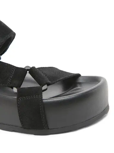 MOSCHINO Women's Sporty Logo-Detailed Suede Platform Sandals | Thumbnail 5 MOSCHINO Women's Sporty Logo-Detailed Suede Platform Sandals | Thumbnail 5