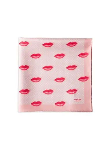Prada Women's Printed Silk Twill Scarf | Thumbnail 1 Prada Women's Printed Silk Twill Scarf | Thumbnail 1