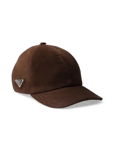 Prada Men's Suede Baseball Cap - Dark Brown - Size XXL | Thumbnail 1