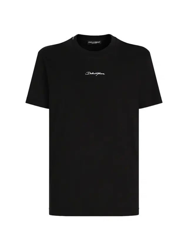 Men's Embroidered Logo Crewneck T-Shirt - Nero
