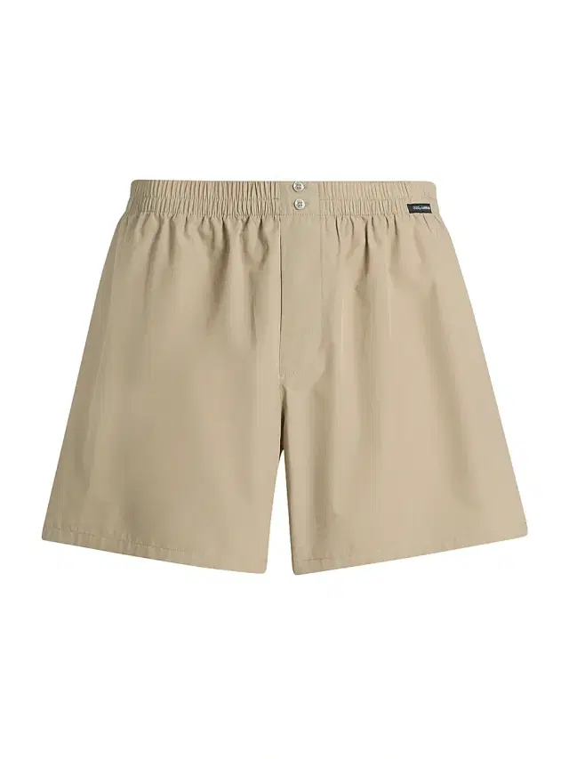 Dolce & Gabbana Men's Sporty Cotton Poplin Boxer Shorts - Beige