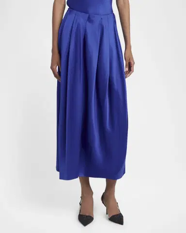 Giorgio Armani Double Silk Satin Pleated Midi Skirt | Thumbnail 4 Giorgio Armani Double Silk Satin Pleated Midi Skirt | Thumbnail 4