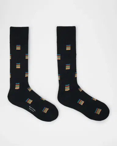 Paul Smith Men's Jonas Signature Stripe Block Crew Socks | Thumbnail 2
