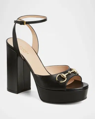Gucci Leather Horsebit Platform Sandals | Thumbnail 2