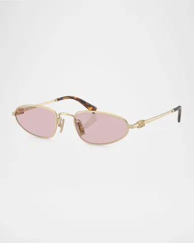 Miu Miu Logo Metal Oval Sunglasses | Thumbnail 3