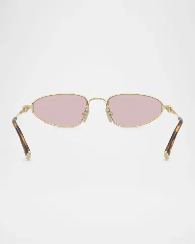 Miu Miu Logo Metal Oval Sunglasses | Thumbnail 4